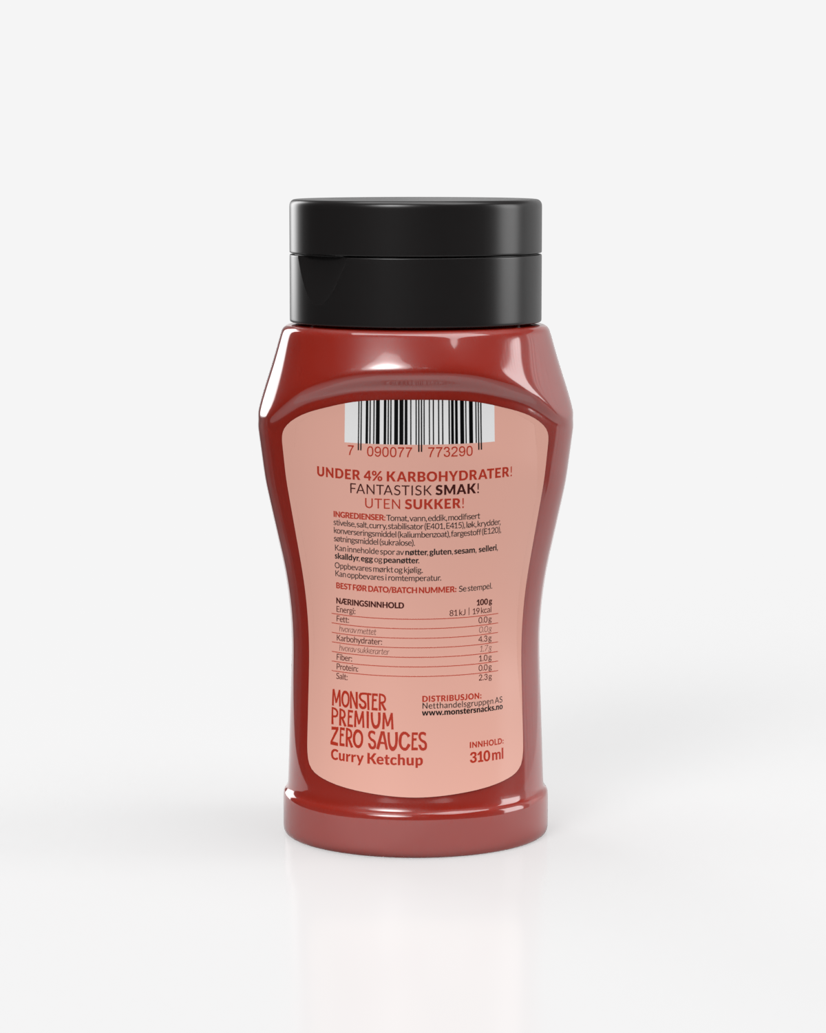 Monster Premium Zero Calorie Sauces - Curry Ketchup - TREPAKNING!