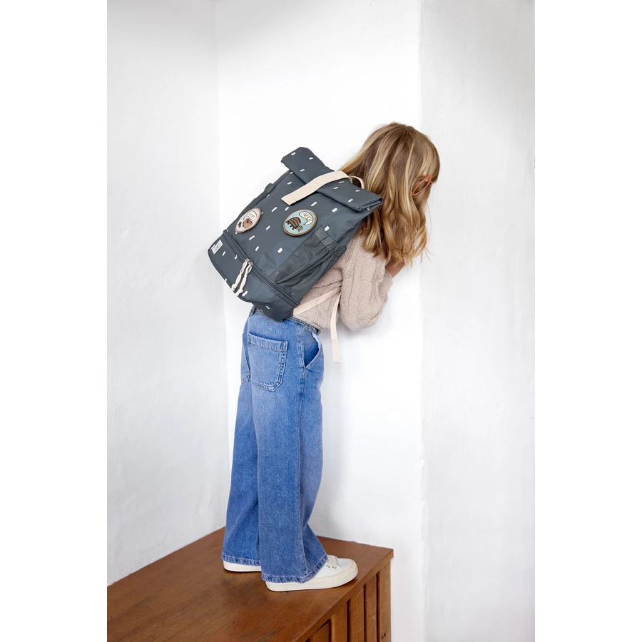 LÄSSIG Mini Rolltop Backpack Happy Prints midnight blue
