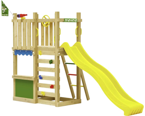 Speelhuis op palen Jungle Gym 358 x 132 cm hout geel