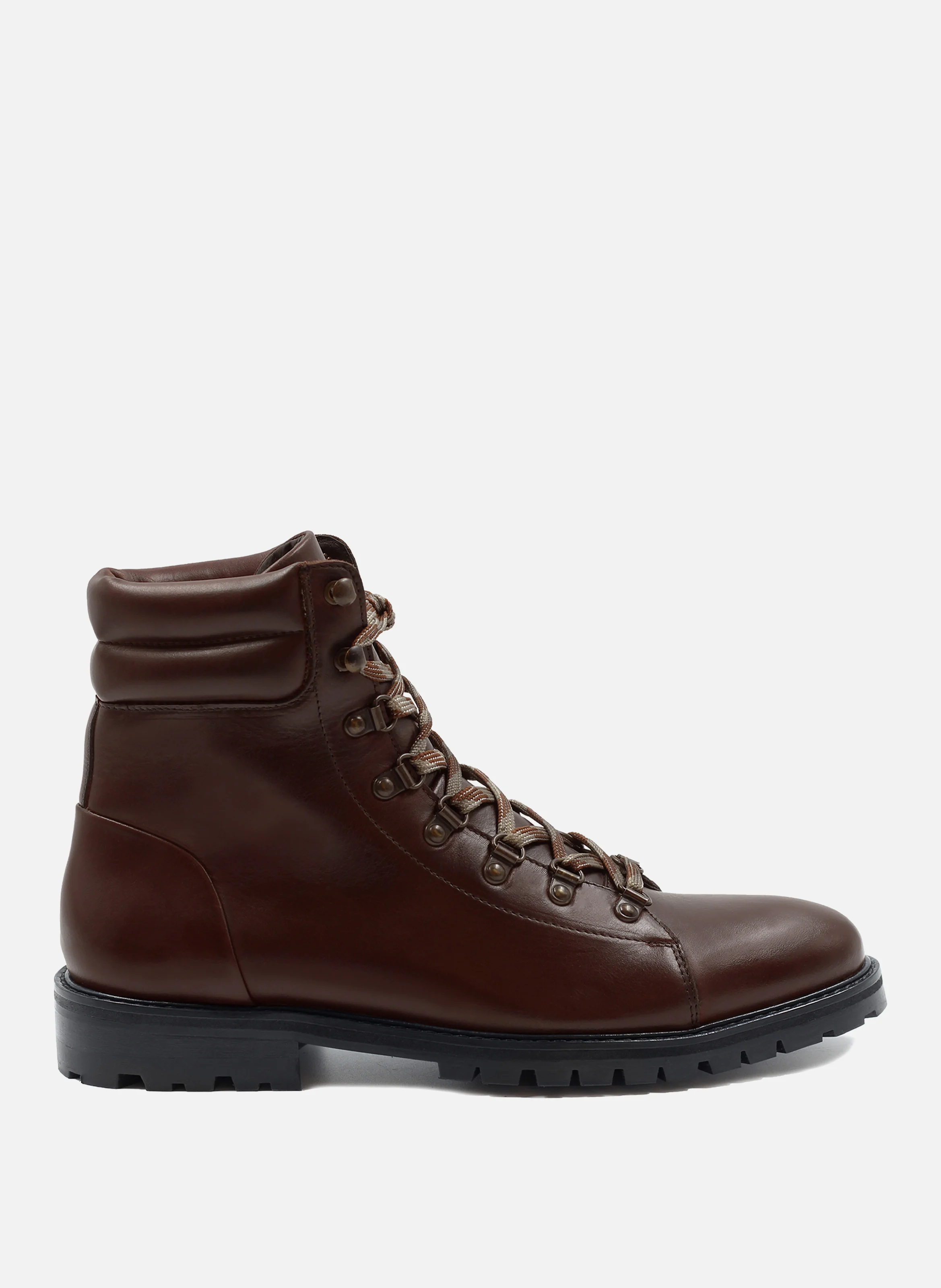 Boots montagne cuir lisse | Marron