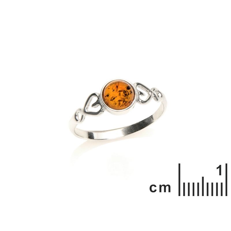 Bague argent 925 Ambre veritable de la mer Baltique
