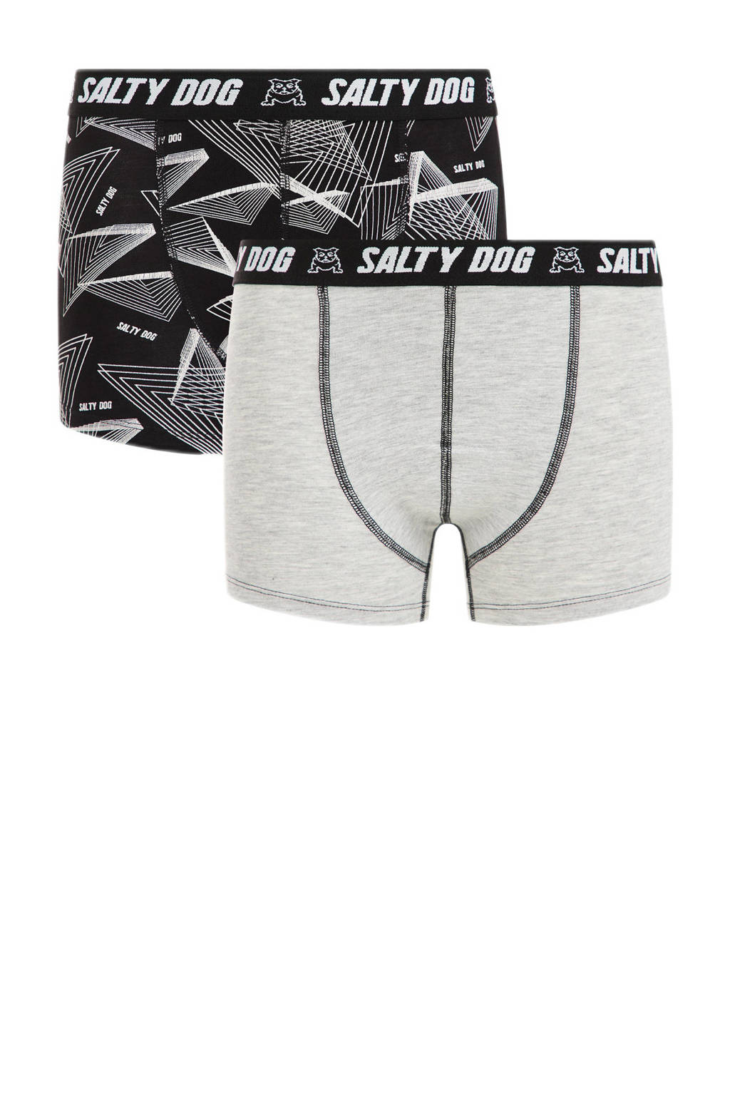 boxershort - set van 2 zwart/grijs