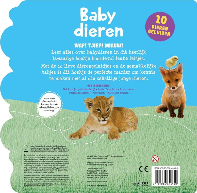 Geluidenboek - Babydieren - 10 Geluiden - Leer Alles Over Babydieren