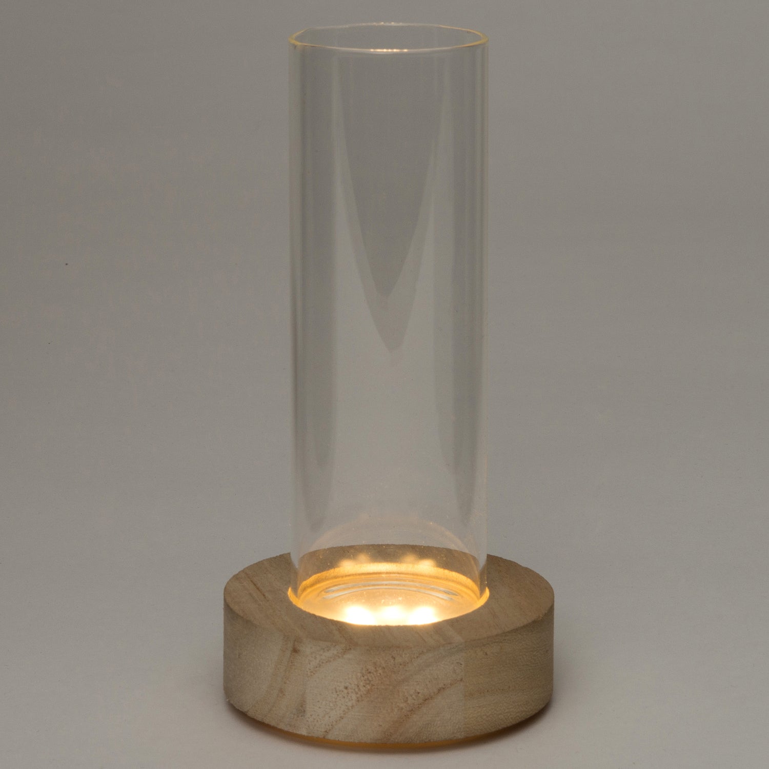 Intratuin vaas met LED transparant D 8,5 H 17,3 cm