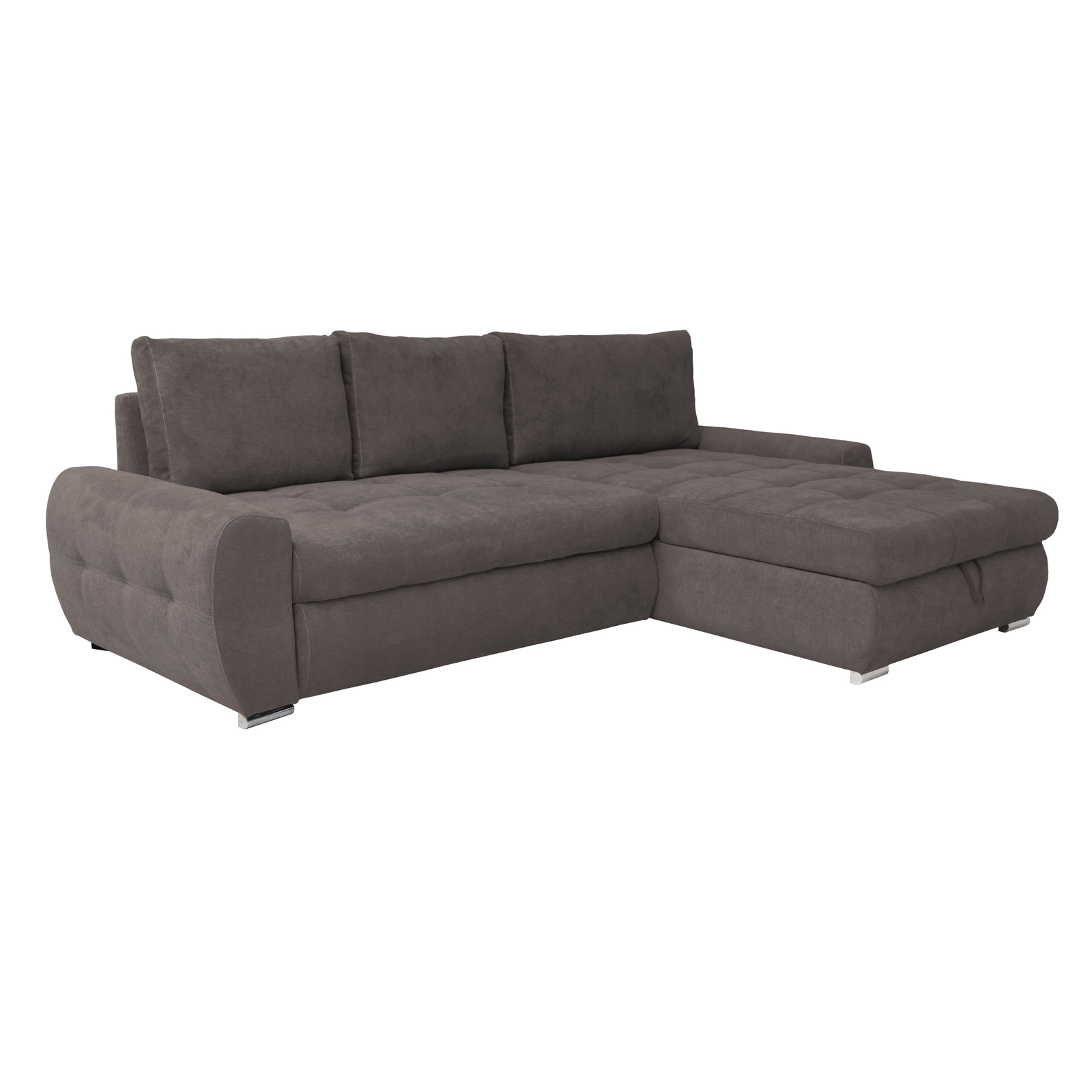 Ecksofa - stone - mit Liegefunktion und Staukasten