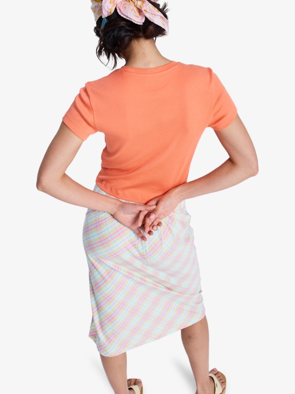 Beach Love T-shirt court Orange Femme
