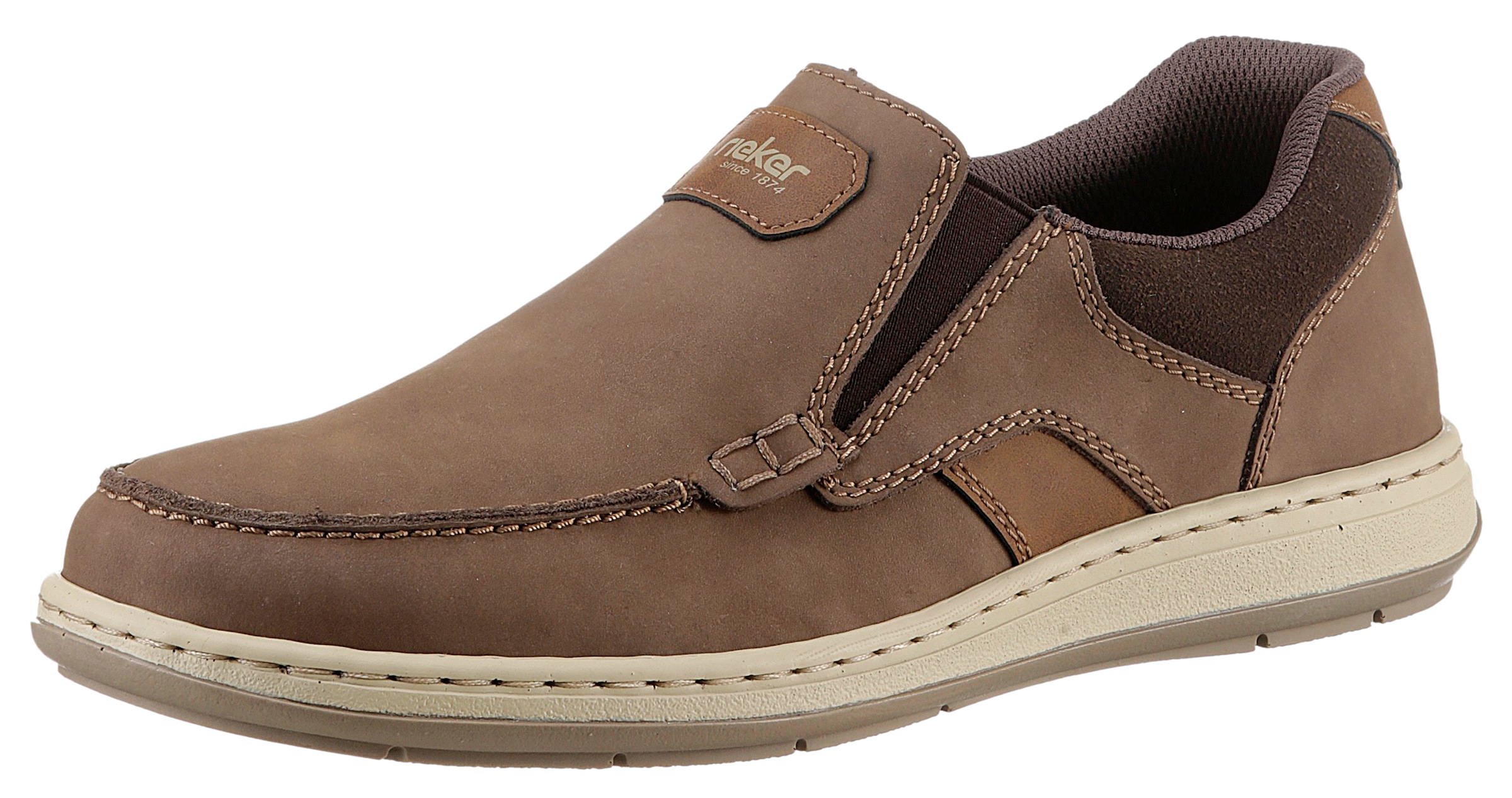 Rieker Slipper  Mokassin, Loafer, Komfortschuh mit Gummizug für guten Sitz