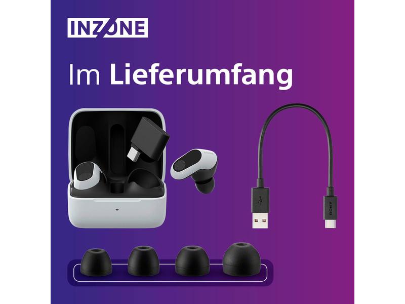 Sony Wireless In-Ear-Kopfhörer INZONE WF-G700 Weiss True Wireless Noise Cancelling-Ohrstöpsel für Gaming mit Mikrofon