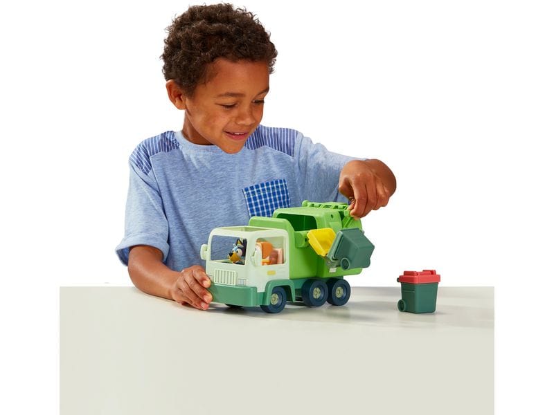 moose Spielfigurenset Bluey Garbage Truck Müllwagen-Spielset mit beweglichen Figuren