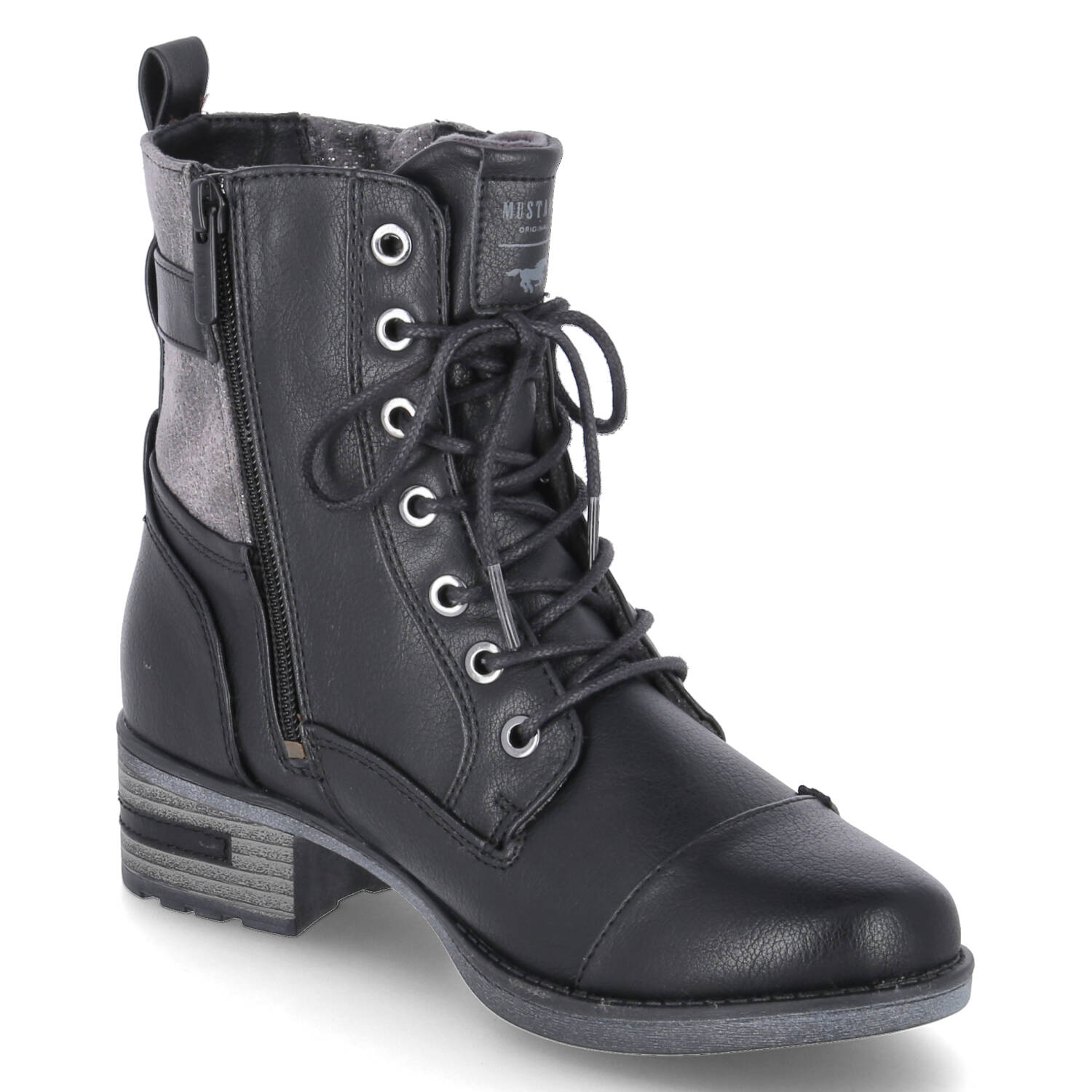 Mustang Schnürstiefeletten - schwarz