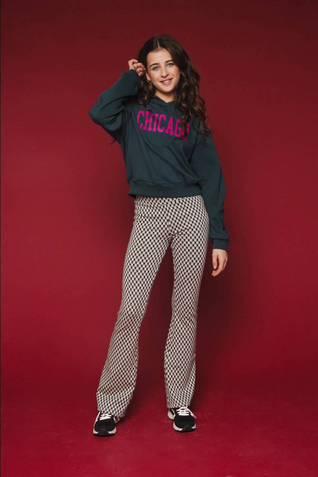 LOOXS hoodie met tekst petrol