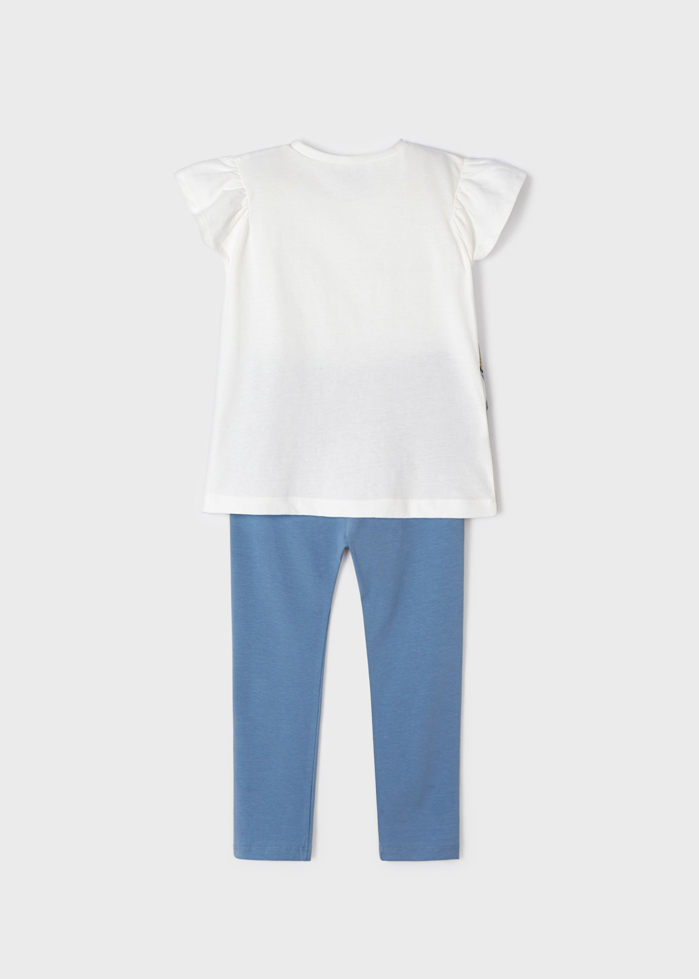 Conjunto de duas peças com bordado em algodão sustentável para meninas