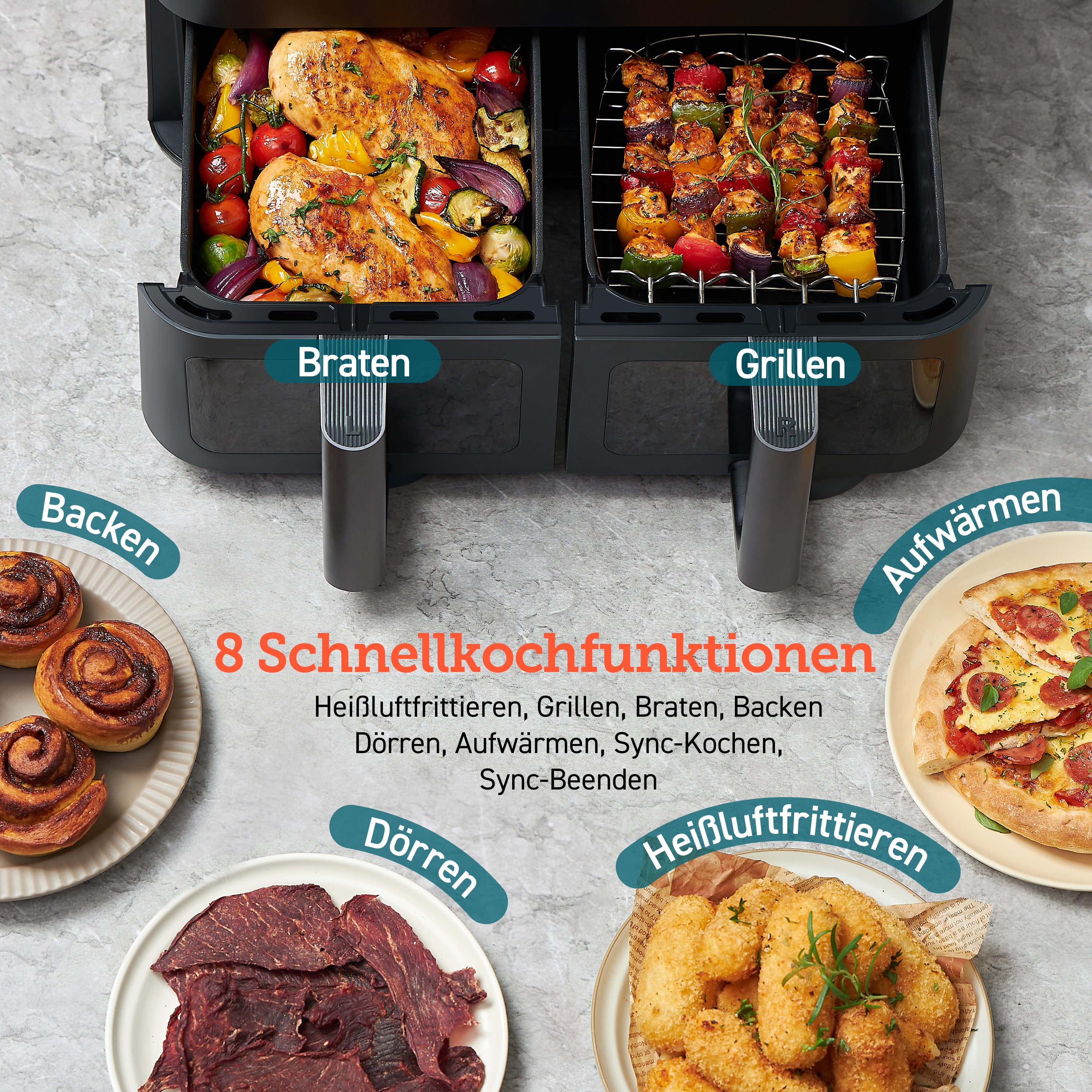COSORI Dual Basket  8,5-Liter Heißluftfritteuse