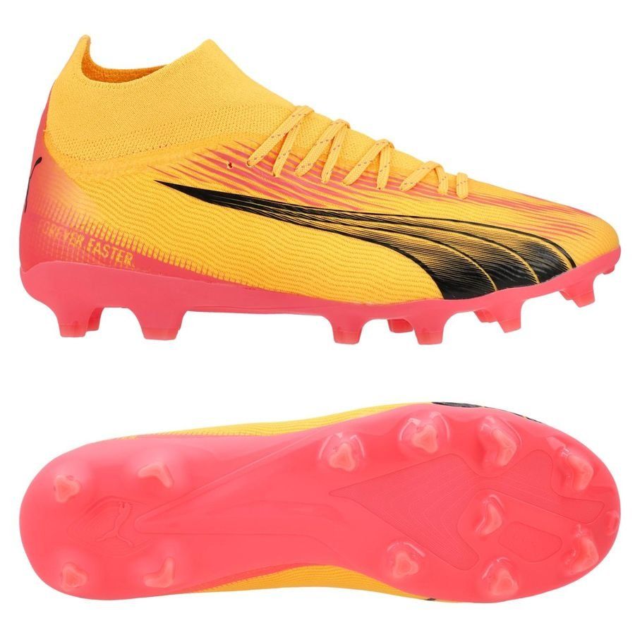 PUMA Ultra Pro FG/AG Forever Faster - Sun Stream/Noir/Crépuscule Enfant