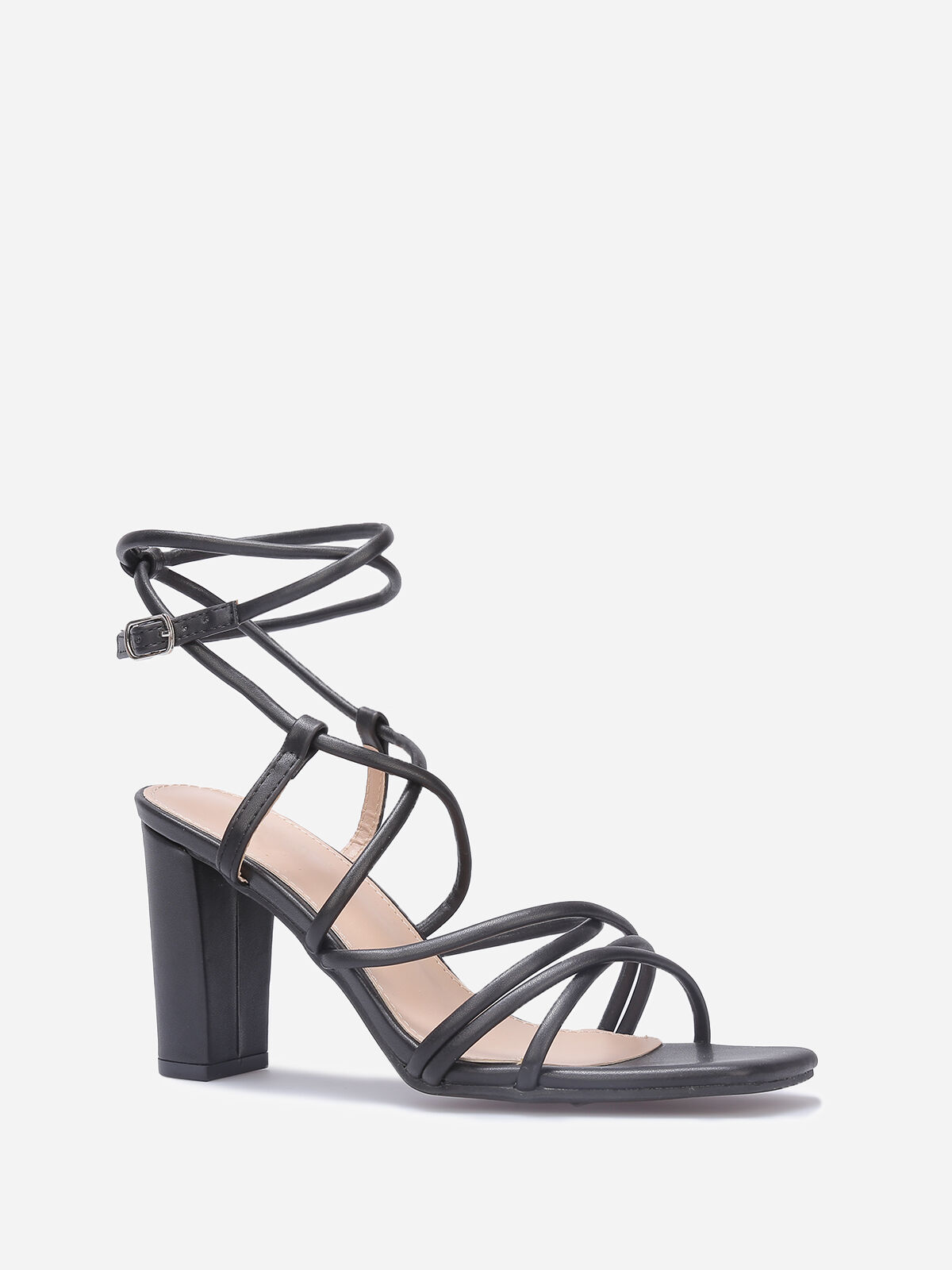 Sandales à multiples brides croisées- Noir