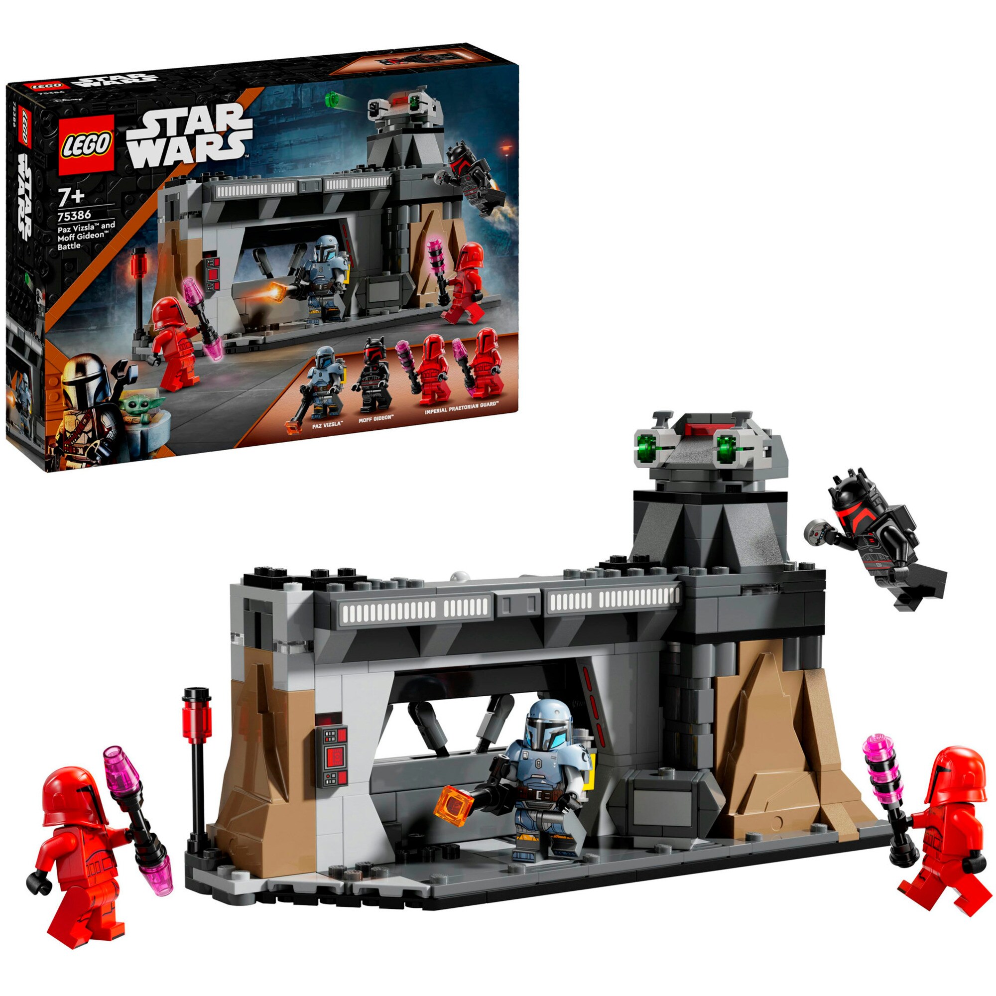 LEGO Konstruktionsspielzeug Star Wars Duell zwischen Paz Vizsla und Moff Gideon