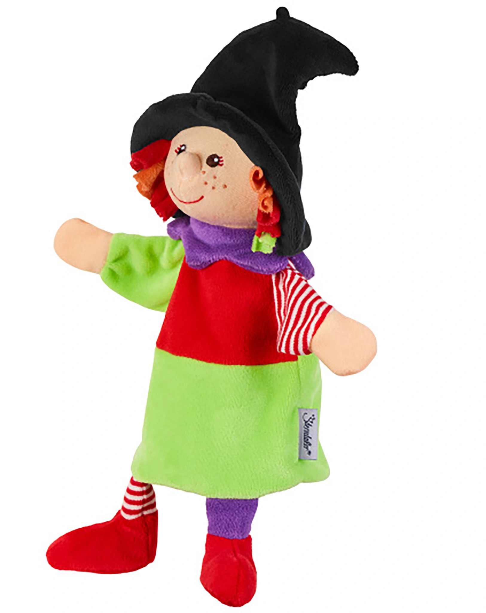 Kinder-Handpuppe HEXE (29cm) in bunt