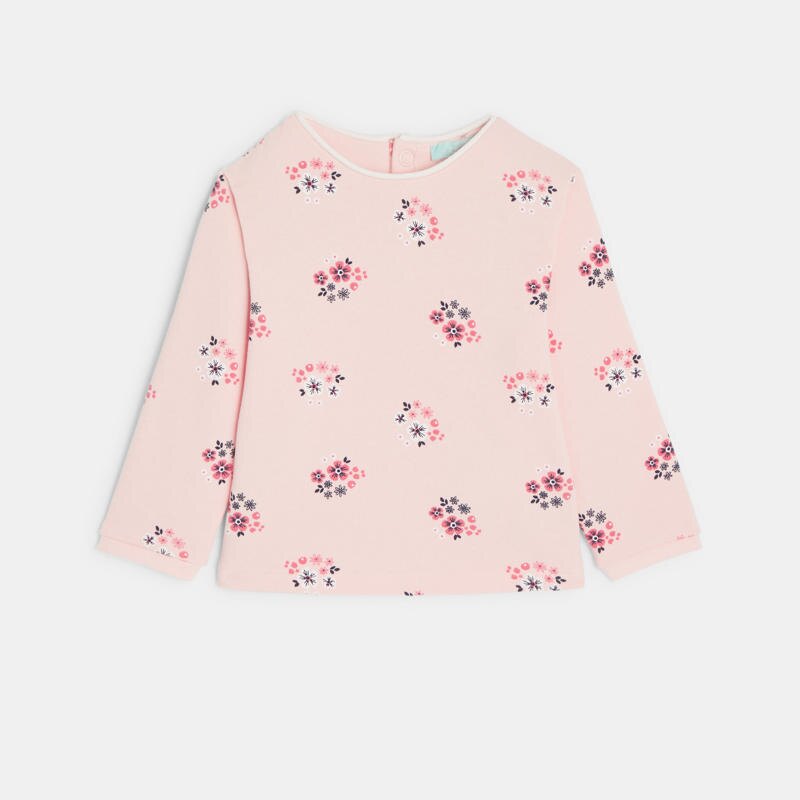 Sweat en molleton fleuri rose bébé fille Rose
