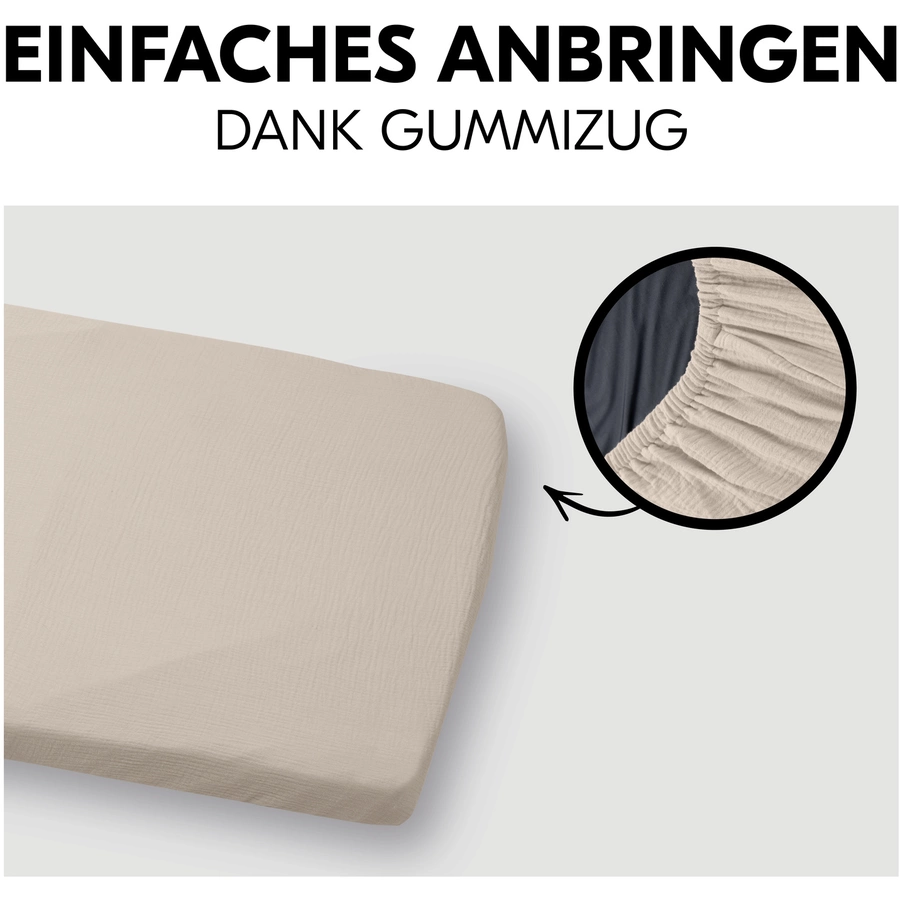 hauck Spannbettlaken für Reisebettmatratzen Beige