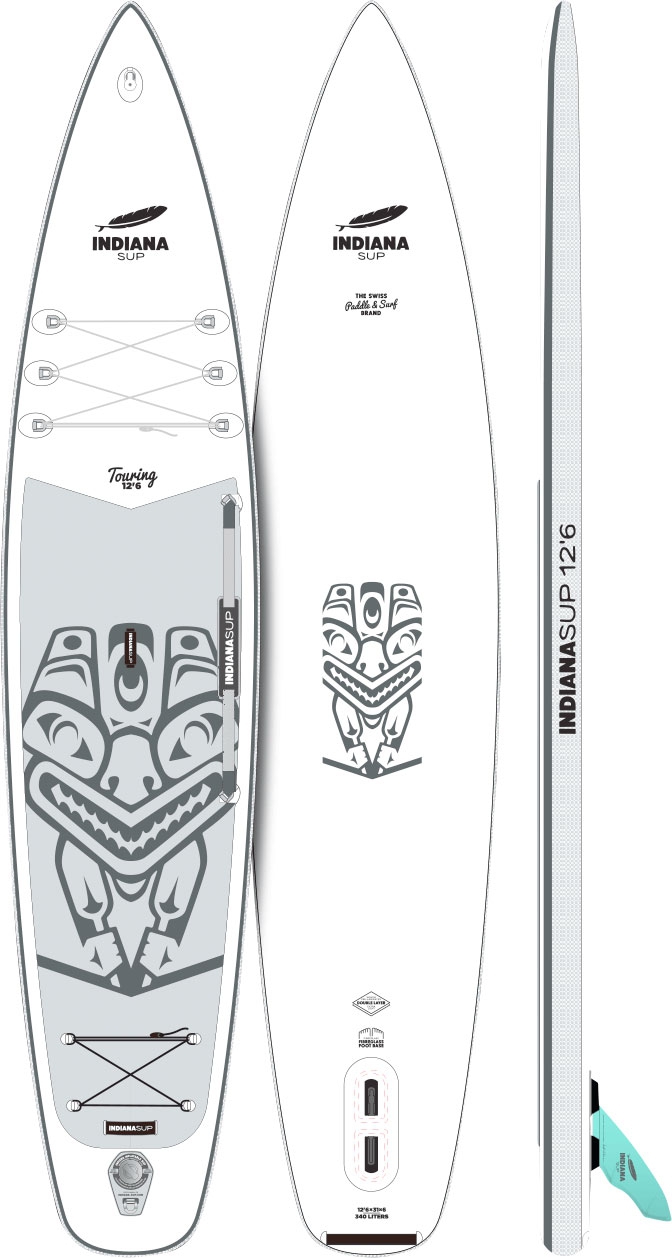 Indiana SUP Touring Inflatable 12 6 aufblasbares Stand Up Paddling-Board inkl. Luftpumpe