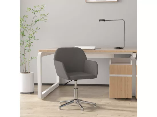 Chaise pivotante de bureau Gris clair Tissu