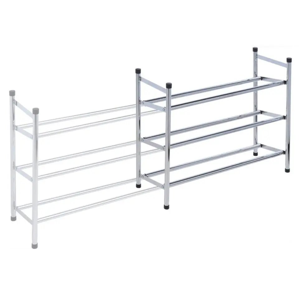 Schoenenrek - RVS - 3-laags - uitschuifbaar - 61-115 x 23 x 50 cm