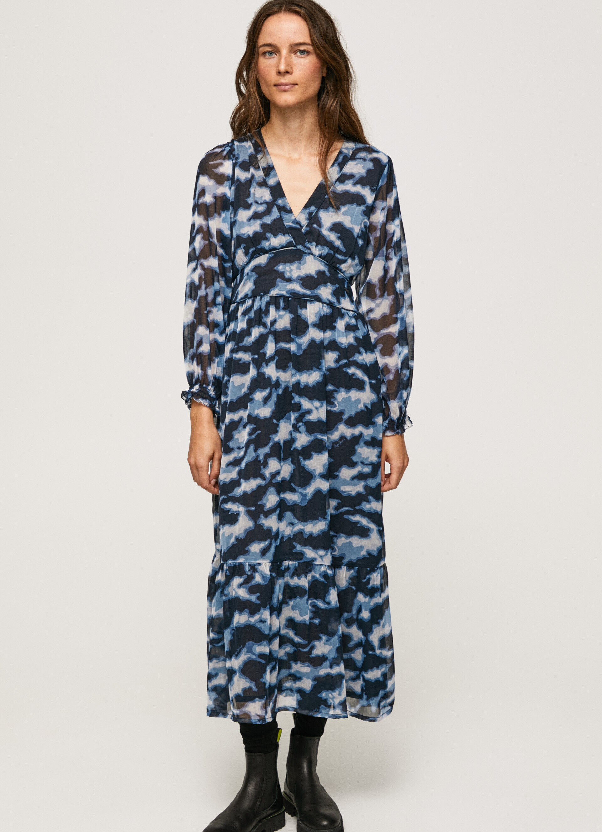 VESTIDO MIDI ESTAMPADO BLITA - multicolorido