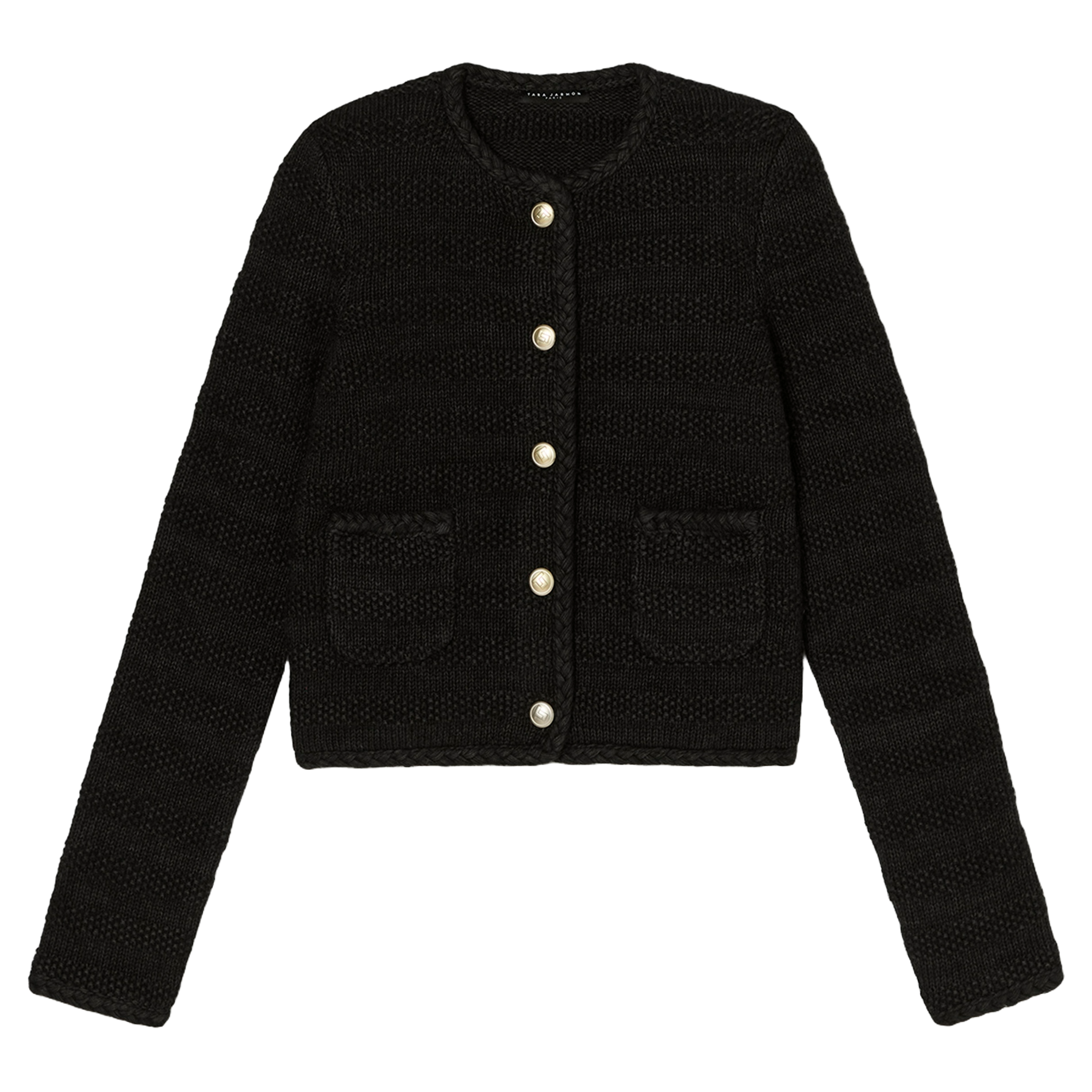 GIUDA - Cardigan court boutonné en maille| Bleu