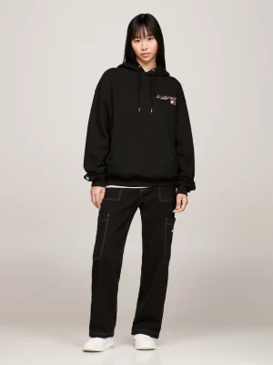 Tommy x Avirex Moletom com Capuz e Logo Traseiro de Gênero Duplo