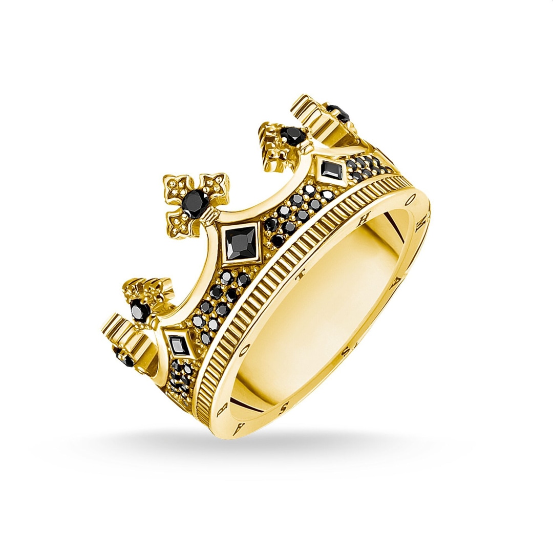 Thomas Sabo Sterling Silver Rebel at Heart Ring Krone Gold