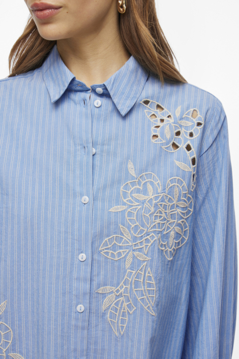 Vila blauwe dames blouse