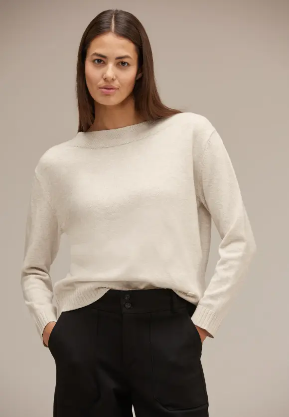 Softer Strickpullover - whisper cream melange