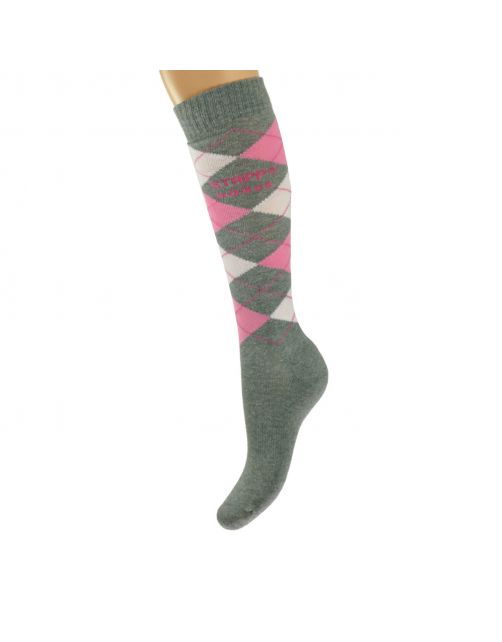 Stapp Horse Kniekous Horse Ruit Grijs&Roze&Fuchsia - Ruiterkleding