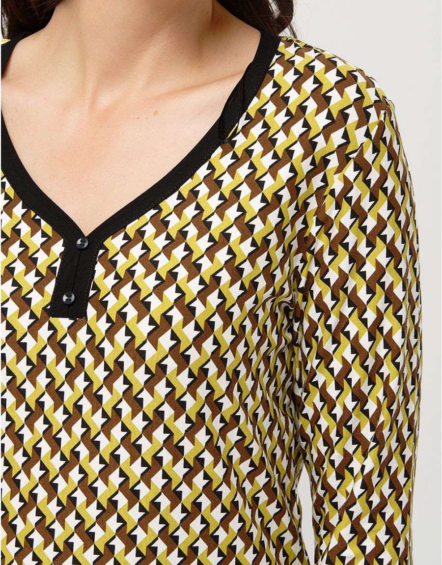 T-shirt droit jaune