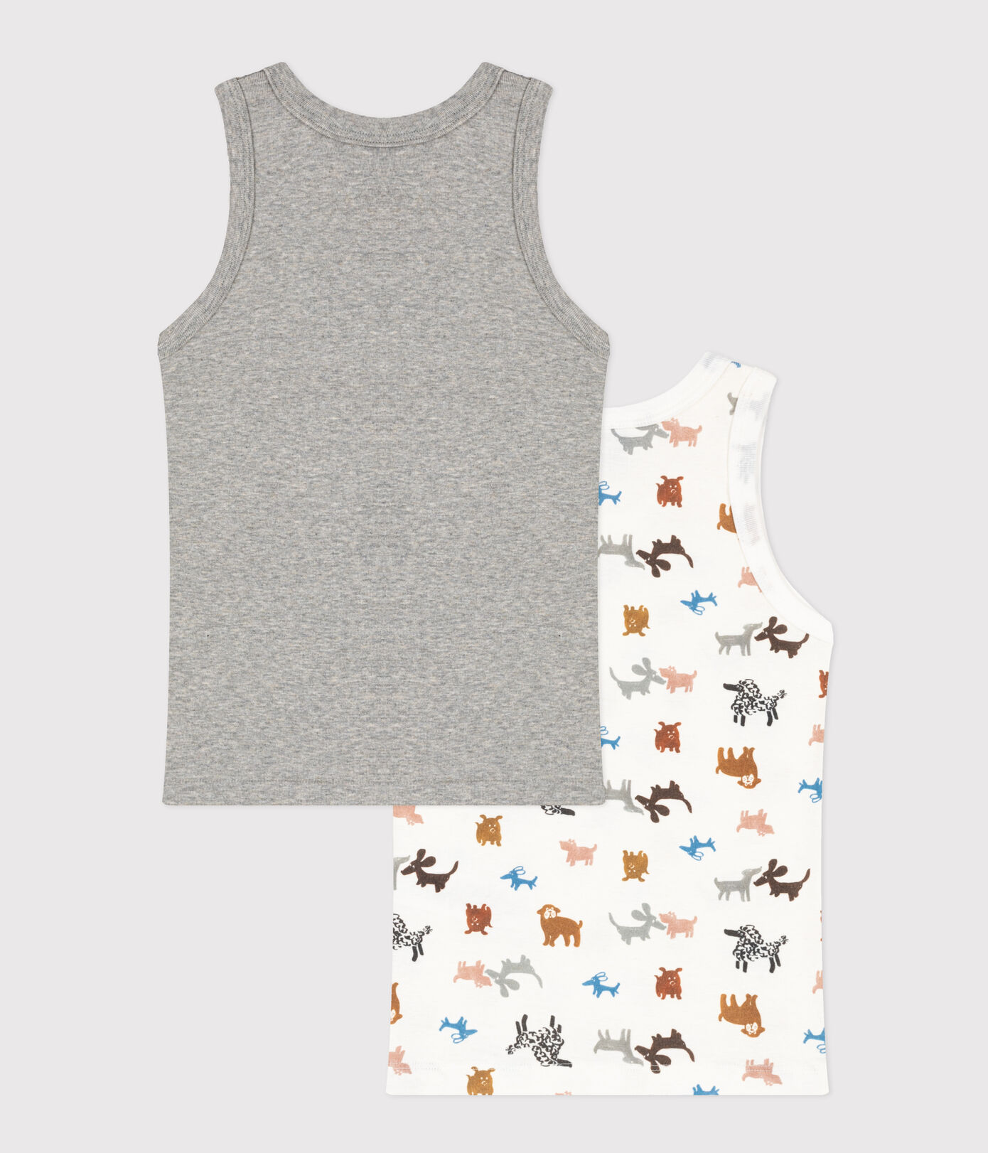 Lot de 2 débardeurs chien en coton petit garçon