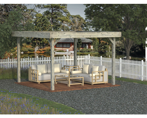 Palmako Lucy Paviljoen 12,2 m² 349 x 349 cm grijs gegrond