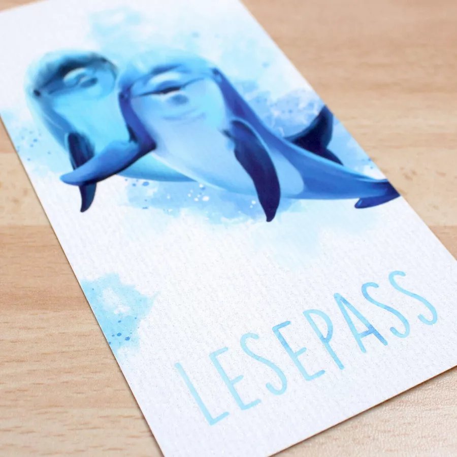 Nikima Lesepass Delfin Lesezeichen zum lesen üben Grundschule 10-100 Stück 50 Stück