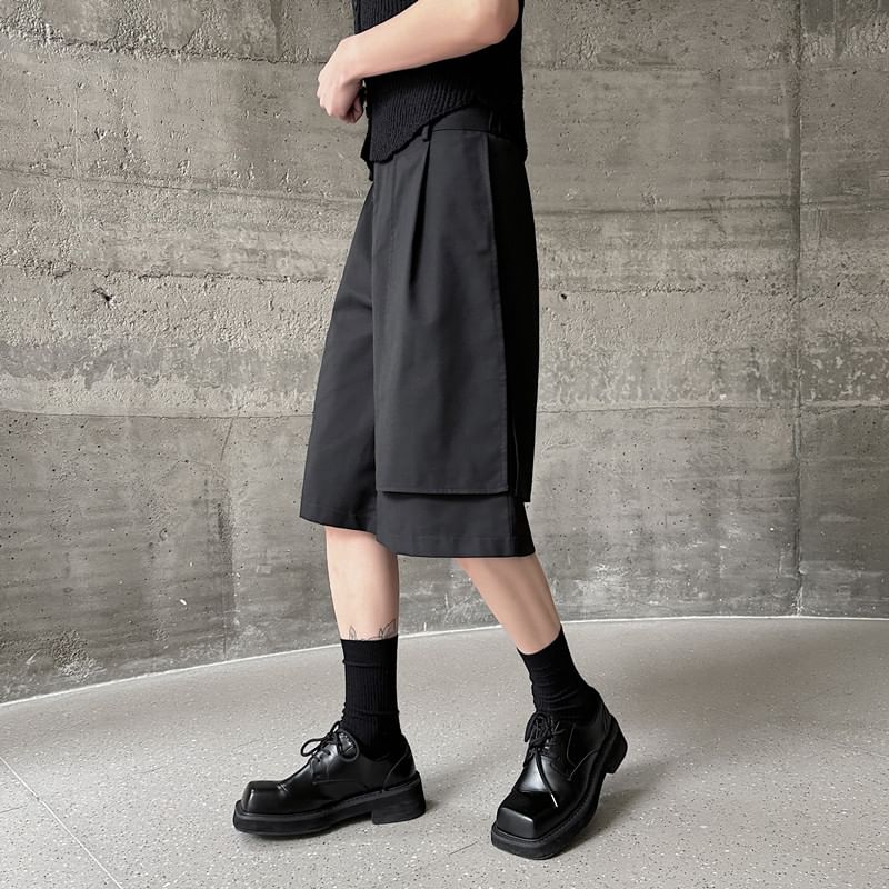 Freehop - Hoge taille effen asymmetrische shorts