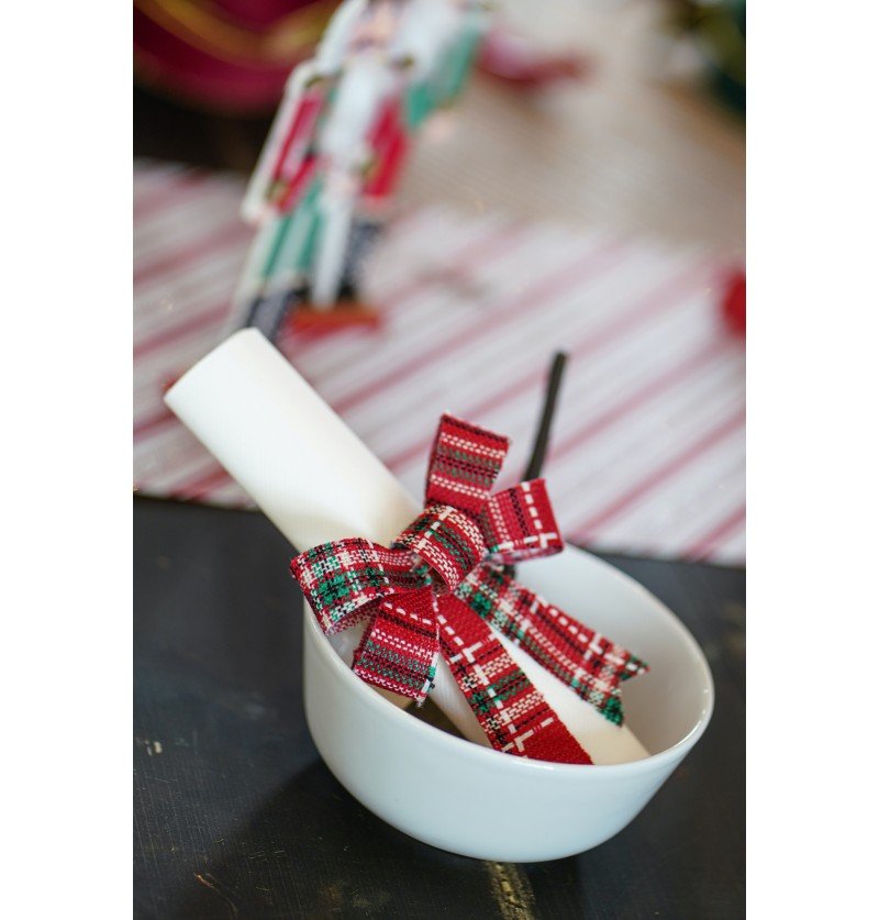 Rood Groene Strik Schotse Ruit 10cm 3st