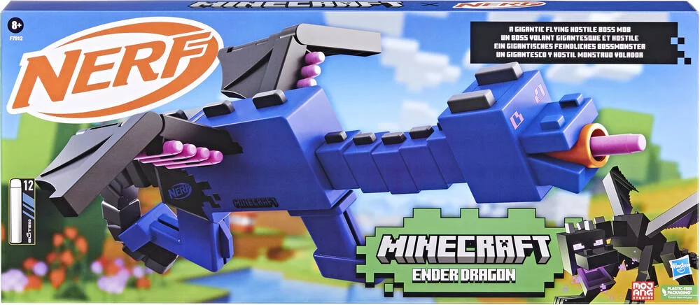 NERF MINECRAFT - BLASTER A FLECHETTES ENDER DRAGON