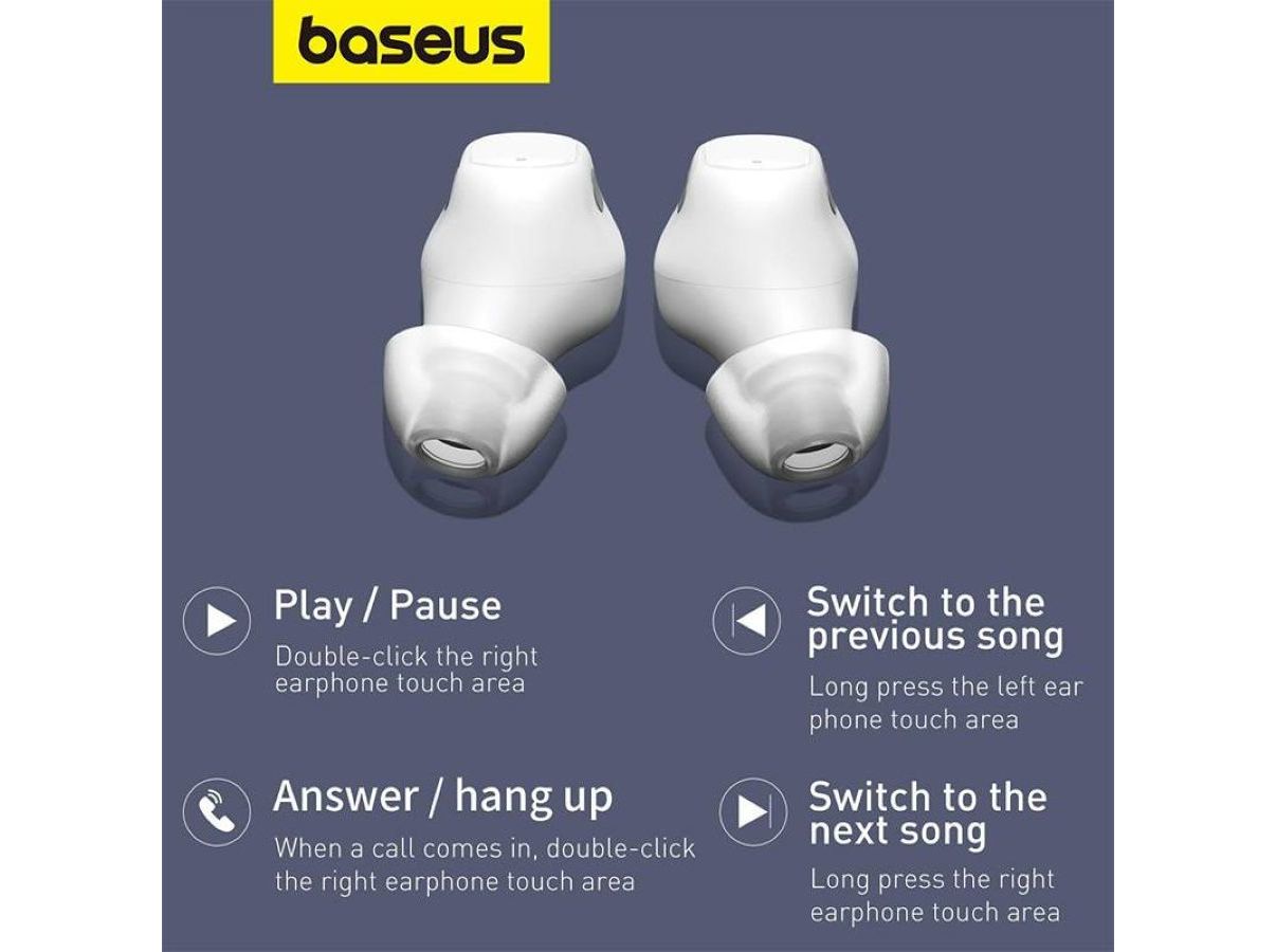 AURICULARES TWS BASEUS BOWIE WM01 BRANCO