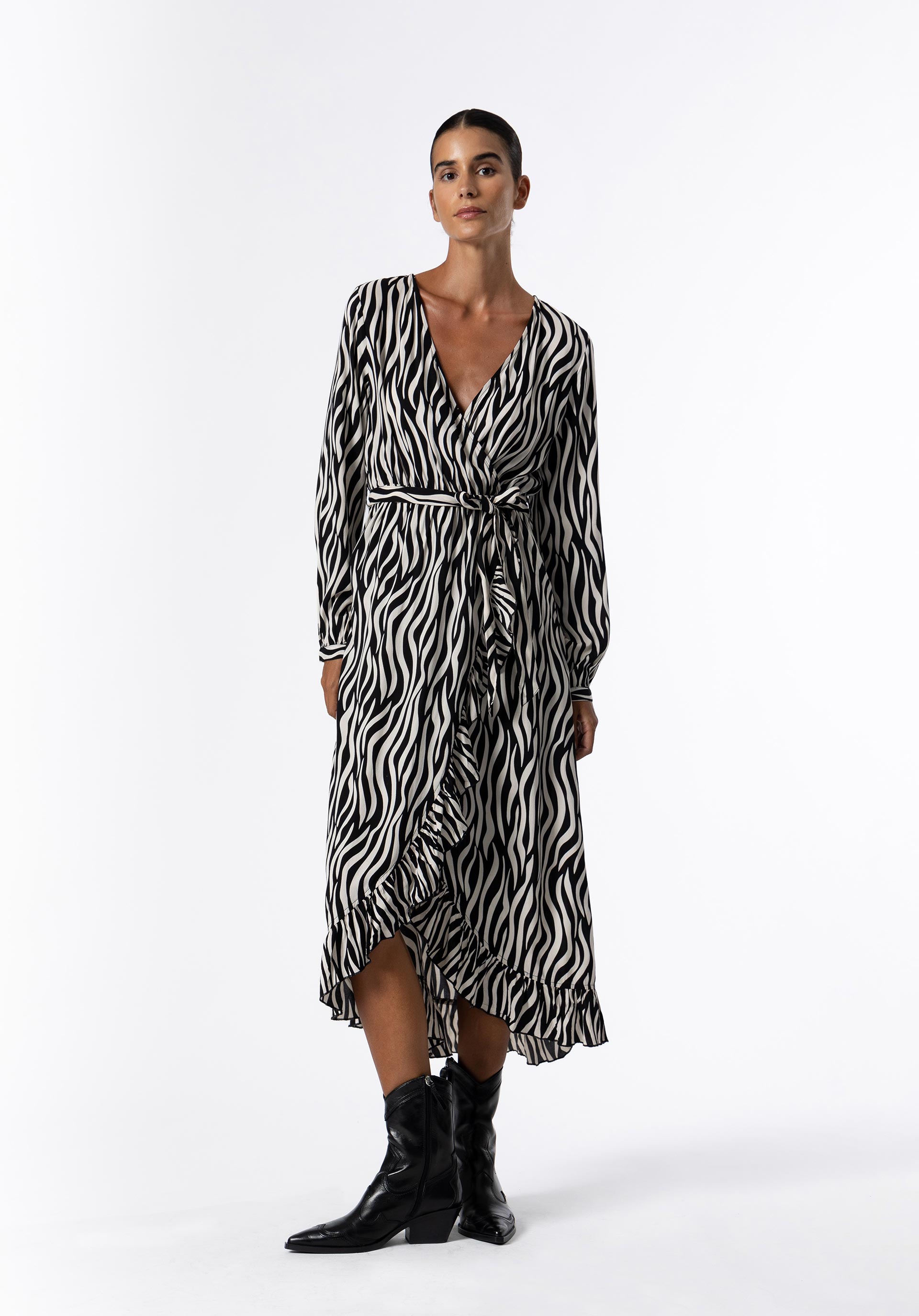 Vestido Midi Cruzado com Cinto