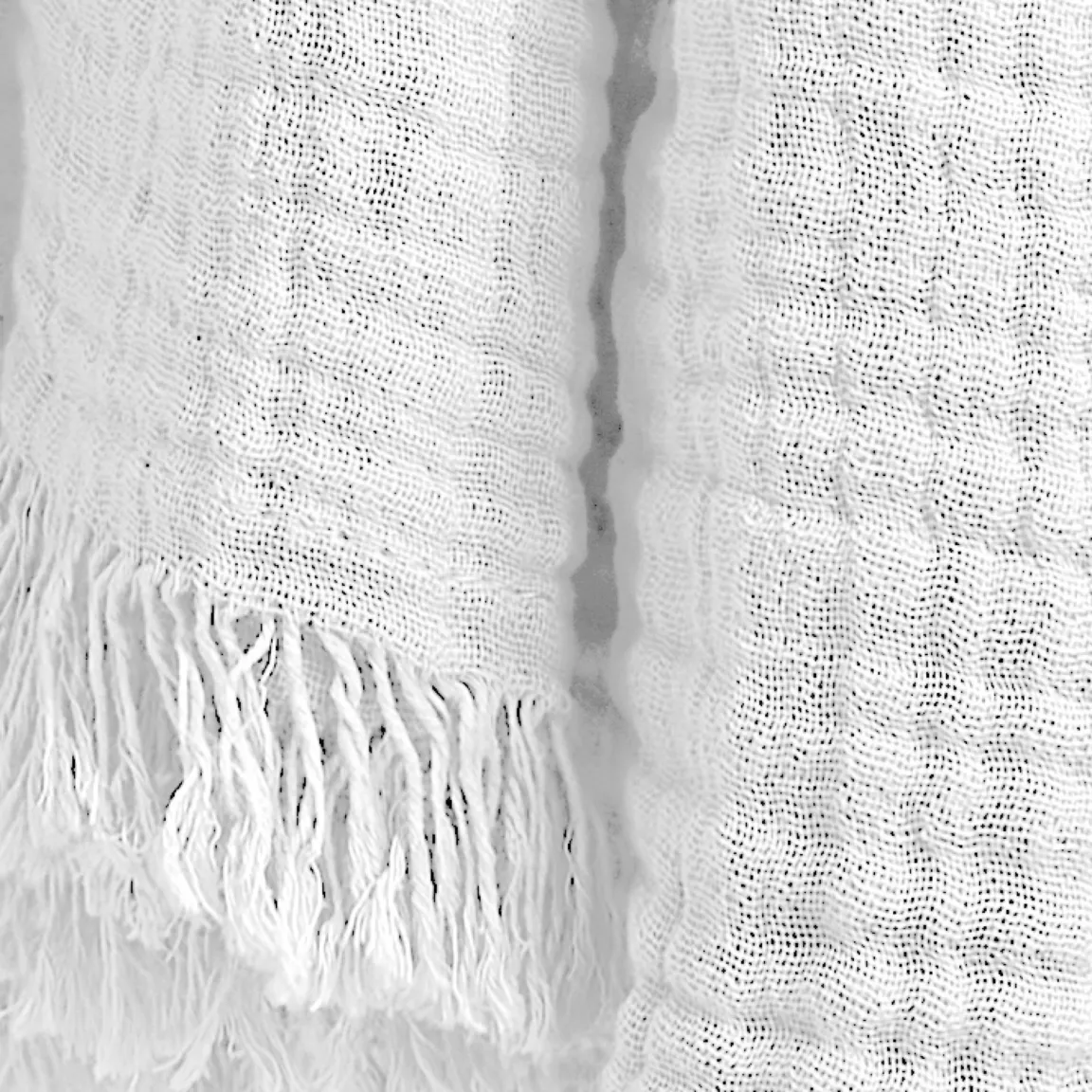 Plaid gaze de coton (180 x 220 cm) Gaïa Blanc chantilly