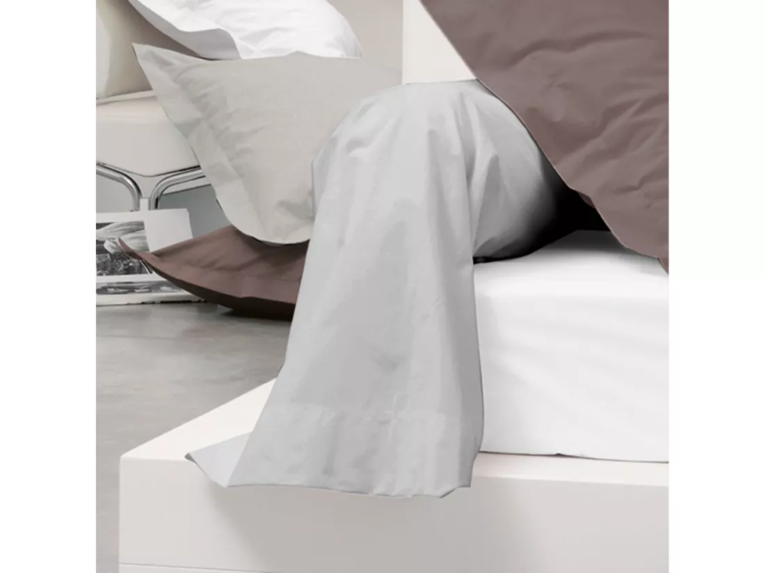 Taie de traversin uni 140x43 cm coton ALTO Calcium