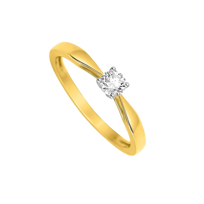 Bague Femme - Or 18 Carats - Diamant 0,23 Carats