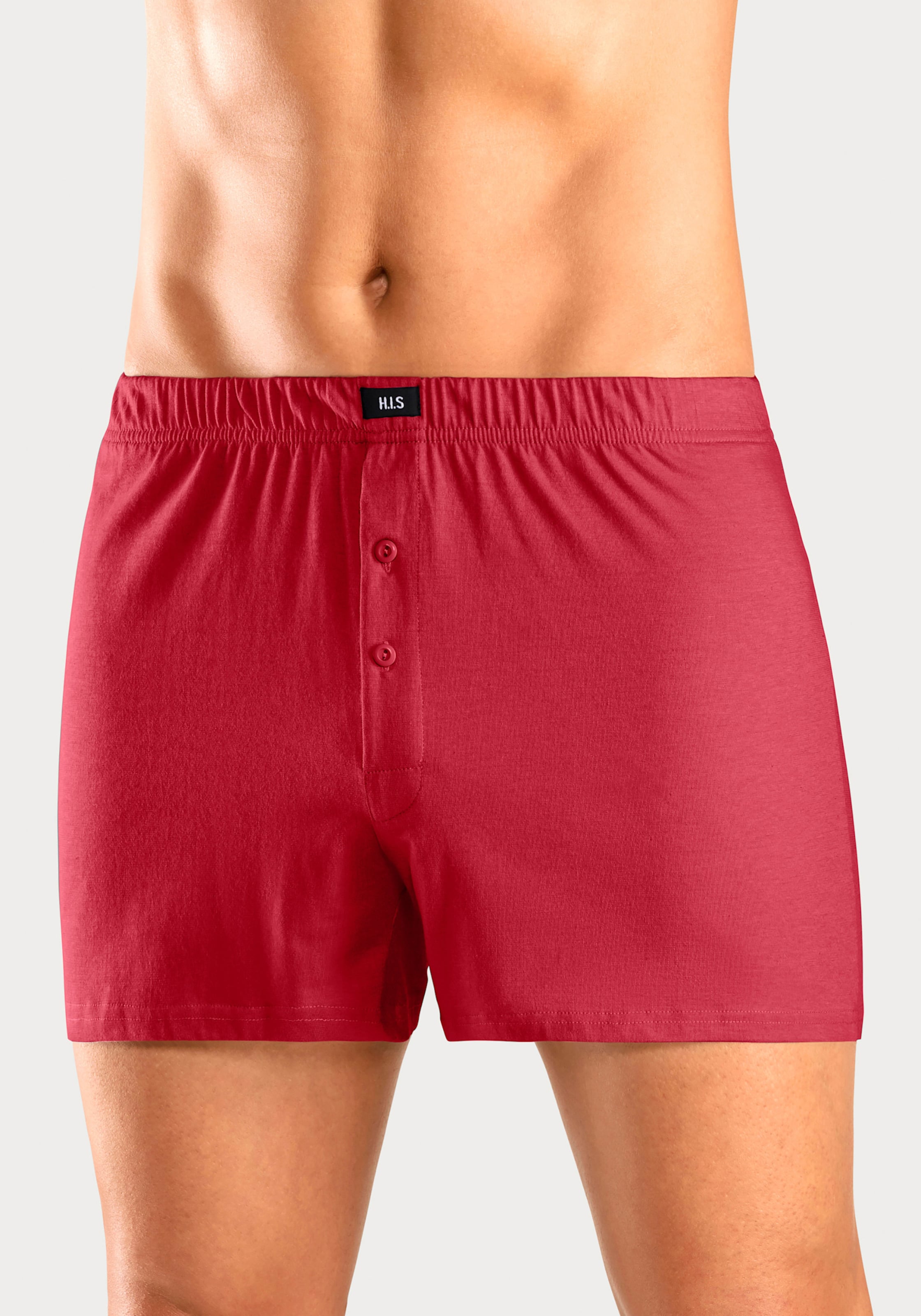 H.I.S Weiter Boxer in rot, blau, marine, khaki, grau-meliert