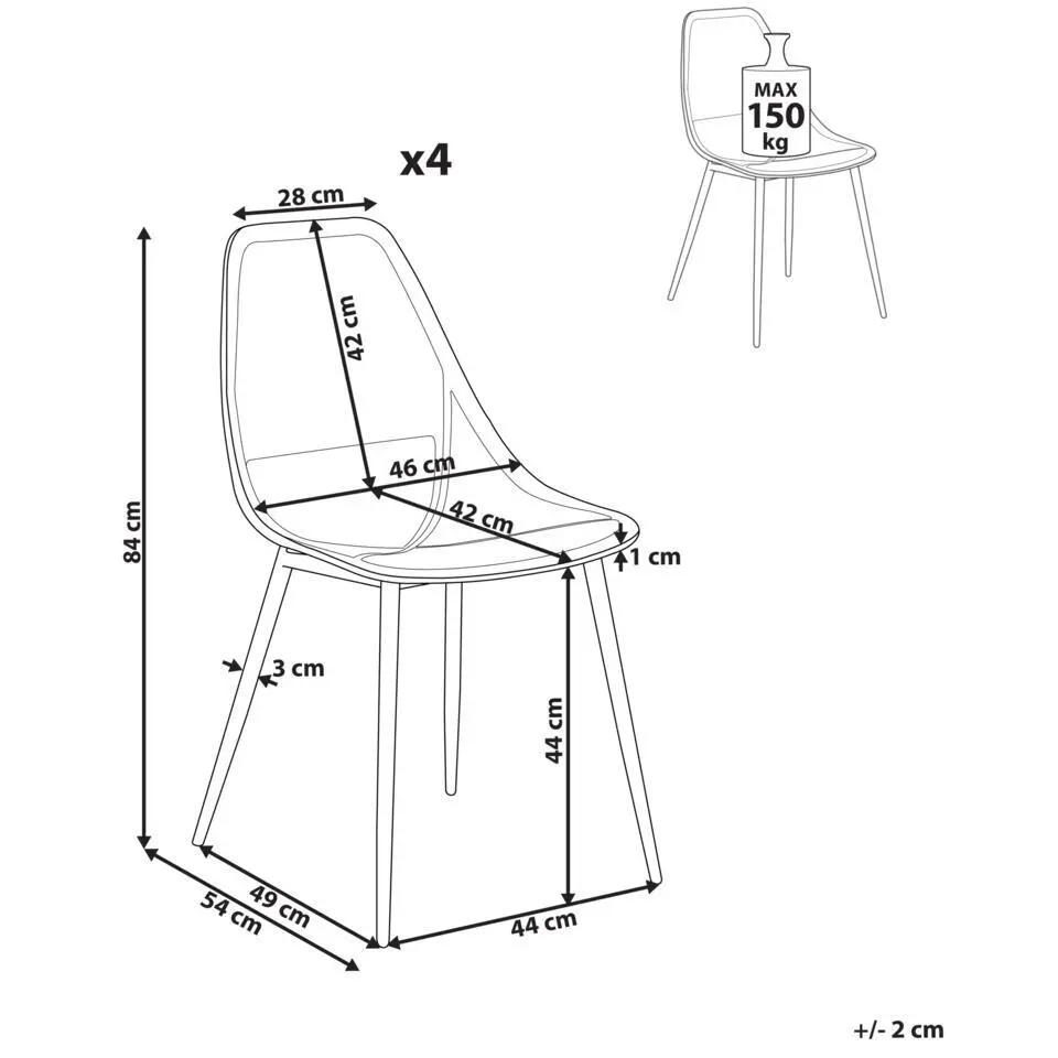 HAZELTON - Set van 4 stoelen - Wit - Synthetisch materiaal