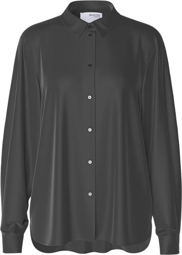 Selected Femme SLFLENA-FRANZISKA LS SHIRT NOOS Volcanic ash