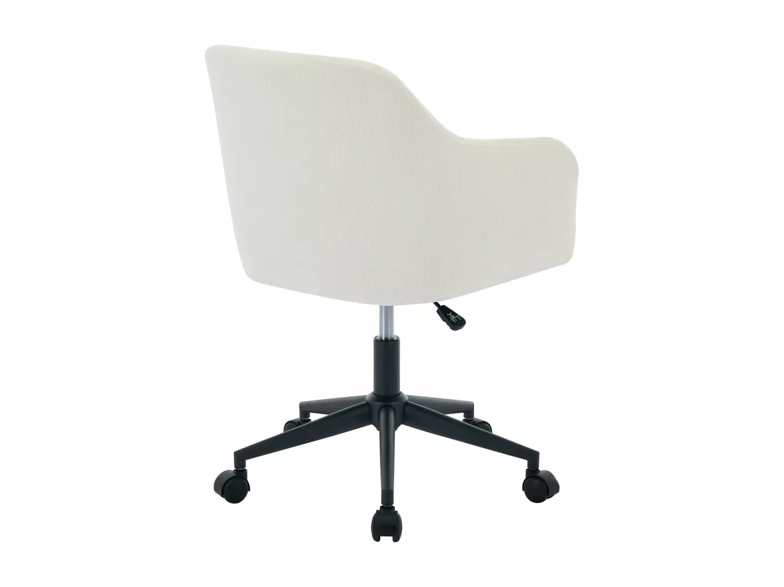 Chaise de bureau - Tissu texturé - Crème - Hauteur réglable - MATOMI