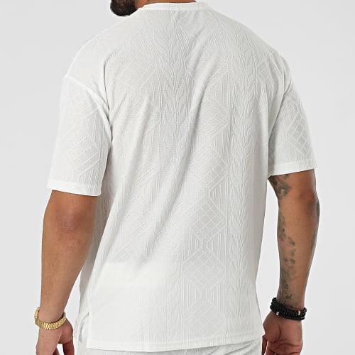 Ensemble Tee Shirt Poche Poitrine Et Short Jogging PP6001-6002 Beige Clair